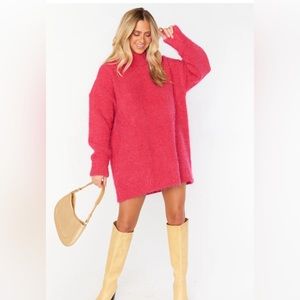 Show Me Your Mumu Timmy Tunic Sweater in Pink Rose Knit